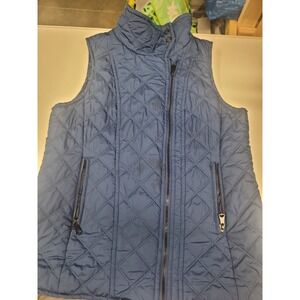 Marc New York Andrew Marc Quilted‎ Puffer Vest Full Zip Blue Women's